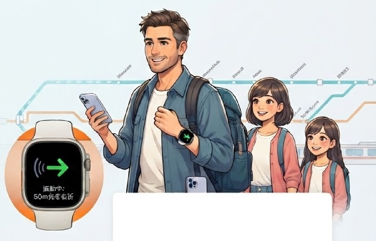 スマホとApple Watchの振動案内で、自信をもって進む家族